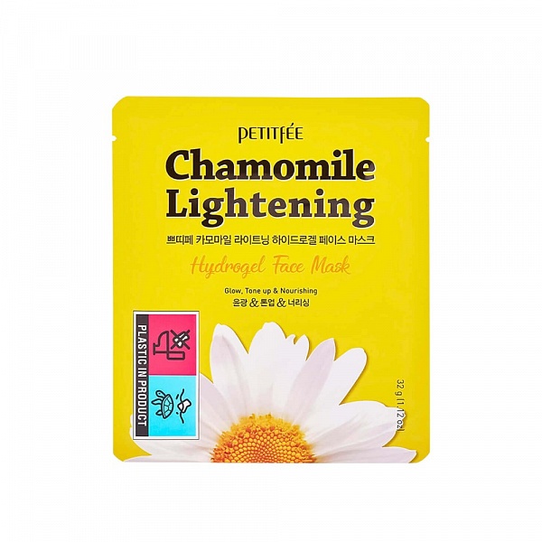 Petitfee Chamomile Lightening Hydrogel Mask / Успокаивающая гидрогелевая маска с экстрактом ромашки