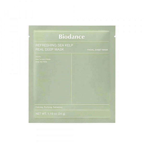 Biodance Refreshing Sea Kelp Real Deep Mask / Успокаивающая гидрогелевая маска с водорослями