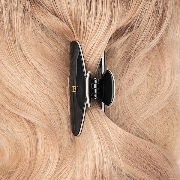 Balmain Hair Couture Заколка-краб черно-белая размер M / Cellulose Acetate Pince M Black/White