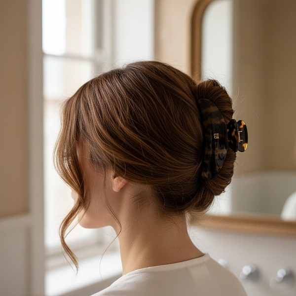 Balmain Hair Couture Заколка-краб черепаховый размер L / Tortoise